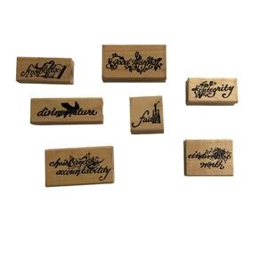 LDS Young Women Values Rubber Stamps Faith Good Works Divine Nature Etc Lot of 8